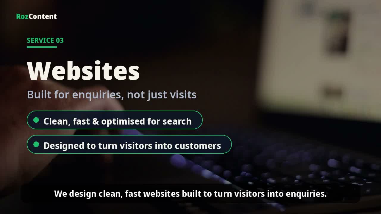 Websites — built for enquiries, not just visits